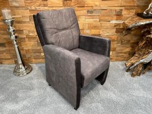 Design Esszimmerstuhl/Sessel "Granada samt grau" mit Armlehne auf Rollen