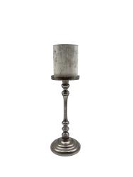 Design Kerzenhalter aus Nickel ca. Ø 13,5 x H32,5 cm