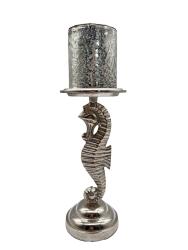 Design Kerzenständer aus Nickel "Seepferdchen" ca. Ø14 x H31 cm