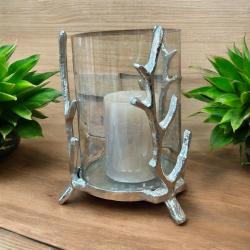 Exklusive Vase aus Glas mit Metall Emilia