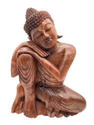 Handgeschnitzte Deko-Skulptur "Buddha XL" aus Massivholz ca. H54 x B40 x T21 cm ähnl. Abbildung