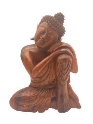 Handgeschnitzte Design Deko-Skulptur "Buddha L" ca. H42 x B31 x T14 cm ähnl. Abbildung