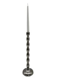 Kerzenständer aus Nickel in Designoptik ca. Ø 11,5 x H41 cm