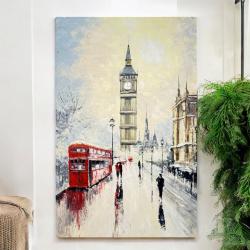 Ölgemälde auf Leinwand "London bei Regen", ca. 85 x 135 cm