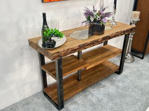 Sideboard Anrichte im Naturdesign "Venom" ca. 140 x 48 x 82 cm mit Rohstahlgestell