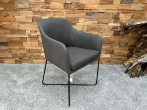 Stuhl "Lyon grau" auf Stahlgestell