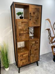 Letzter Artikel Anrichte / Vitrine "Old Town" 200 x 80 x 40 cm aus recyceltem Holz in 3D-Optik