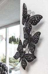 Designer Wanddekoration aus Stahlblech "Schmetterlinge" ca. 55 cm